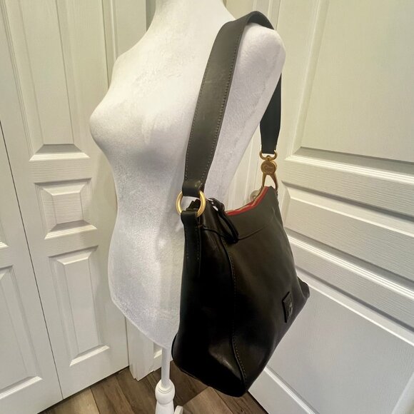 Dooney & Bourke Large Cassidy Florentine Vacchetta Leather Hobo Bag Purse WOW - Picture 3 of 16